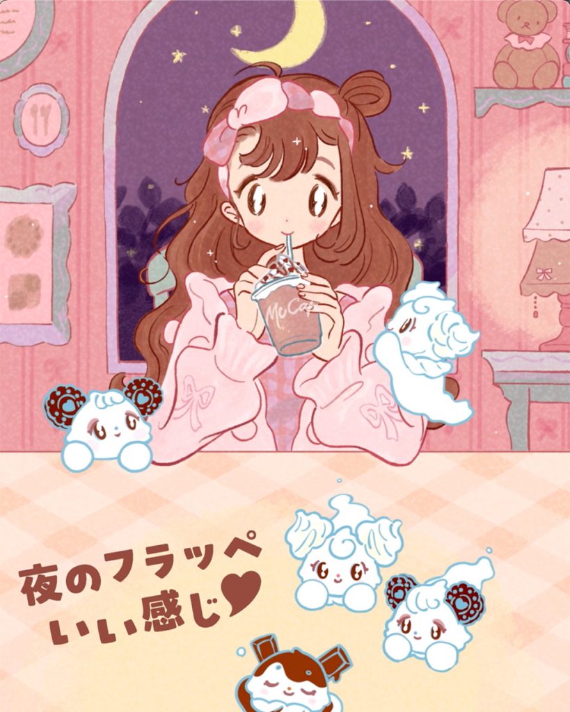 Web広告用イラスト｜マックカフェ 「チョコフラッペオレオクッキー」2025